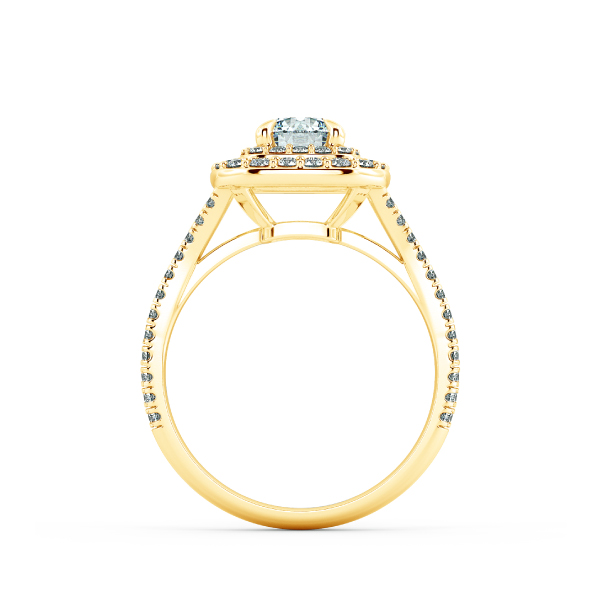 Double Halo Cushion Engagement Ring with Eternity Band NCH2302 5